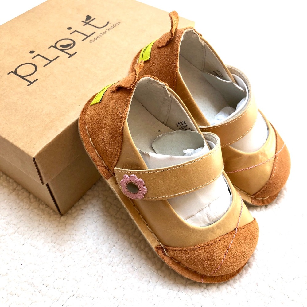 Pipit Caramel Suede Shoes Jill Mini Mary Jane’s 7 - Picture 2 of 13